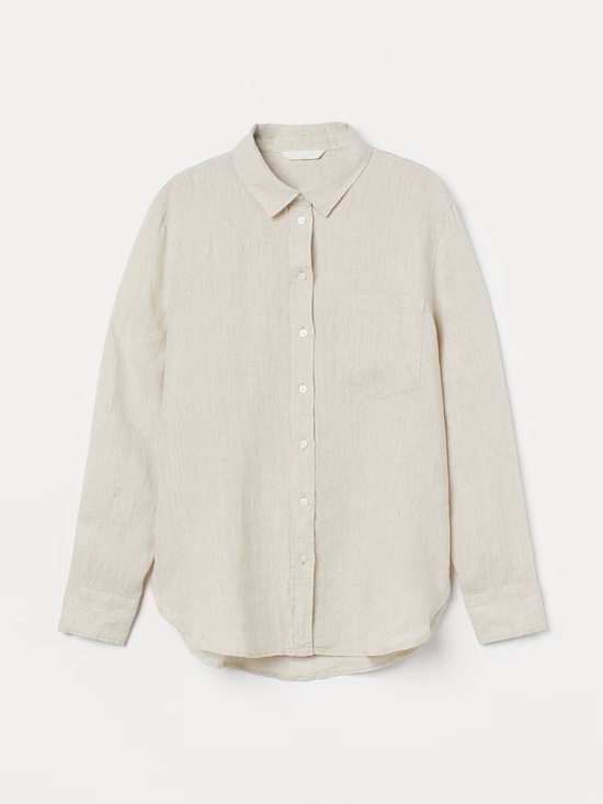 H&M Tops - H&M Linen Beige Button Down